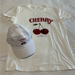 Cherry White Short Sleeve Tee